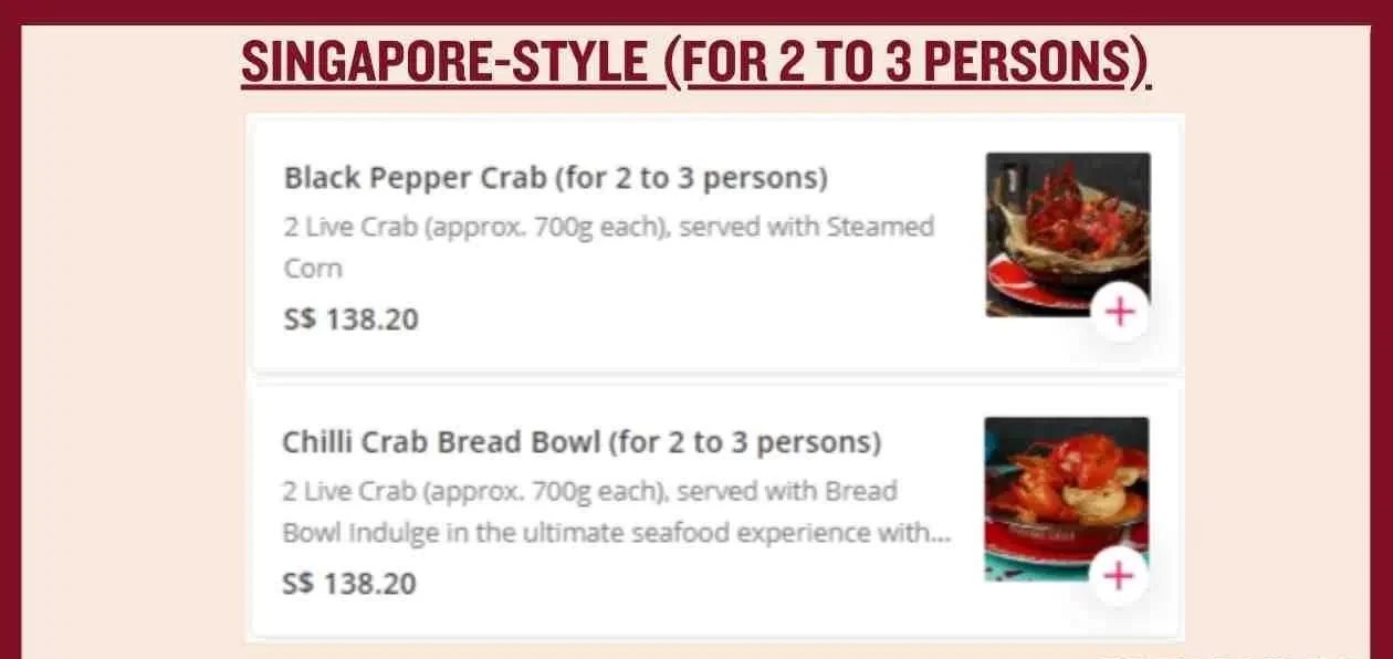 Dancing Crab Menu Prices – Singapore Style 2024