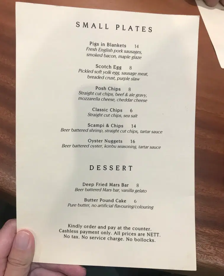 LAD & DAD MAINS MENU WITH PRICES 2024