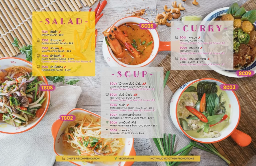 Thai’D Me Up Salad, Soup And Curry Menu 2024