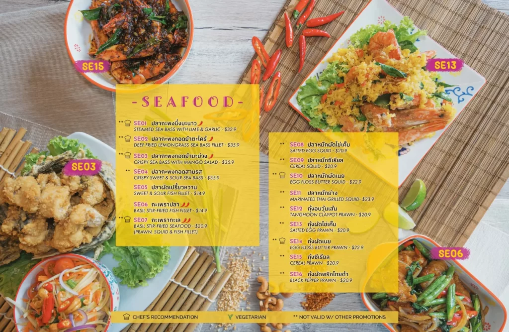 Thai’D Me Up Seafood Menu 2024
