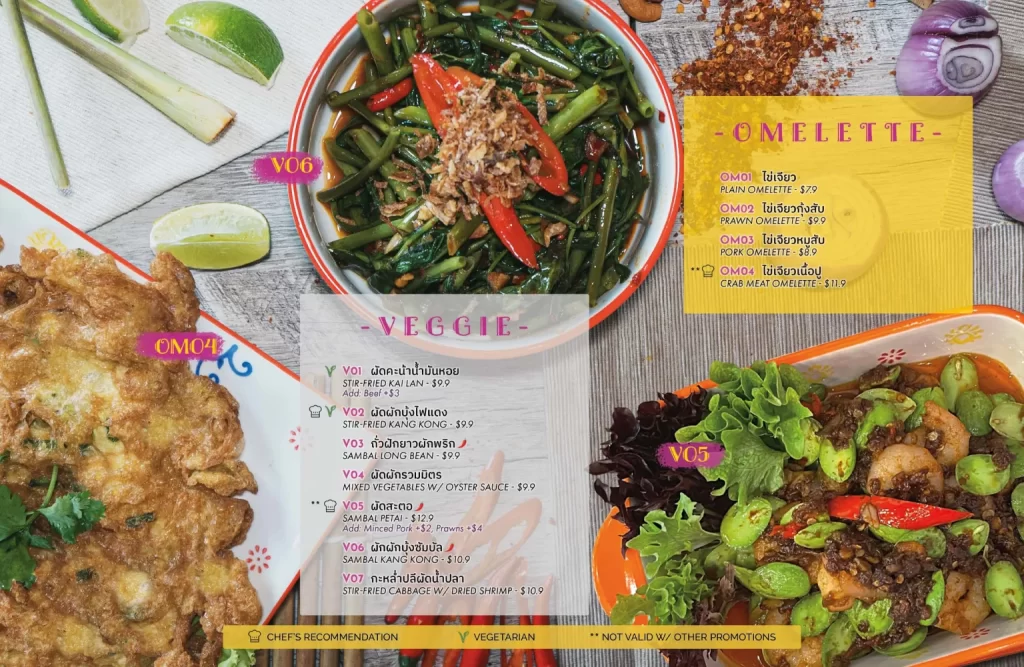 Thai’D Me Up Veggie And Omelette Menu 2024