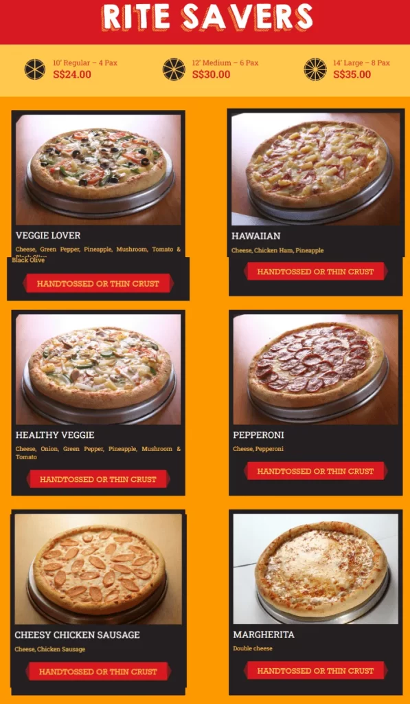 Rite Pizza Menu Price – Combo Sets 2024