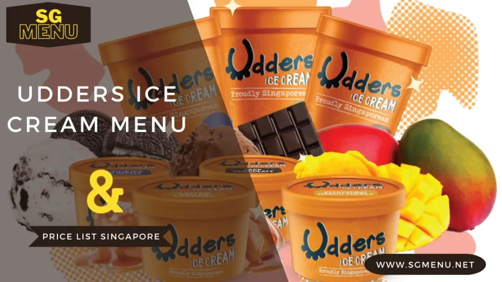 Udders Ice Cream Menu
