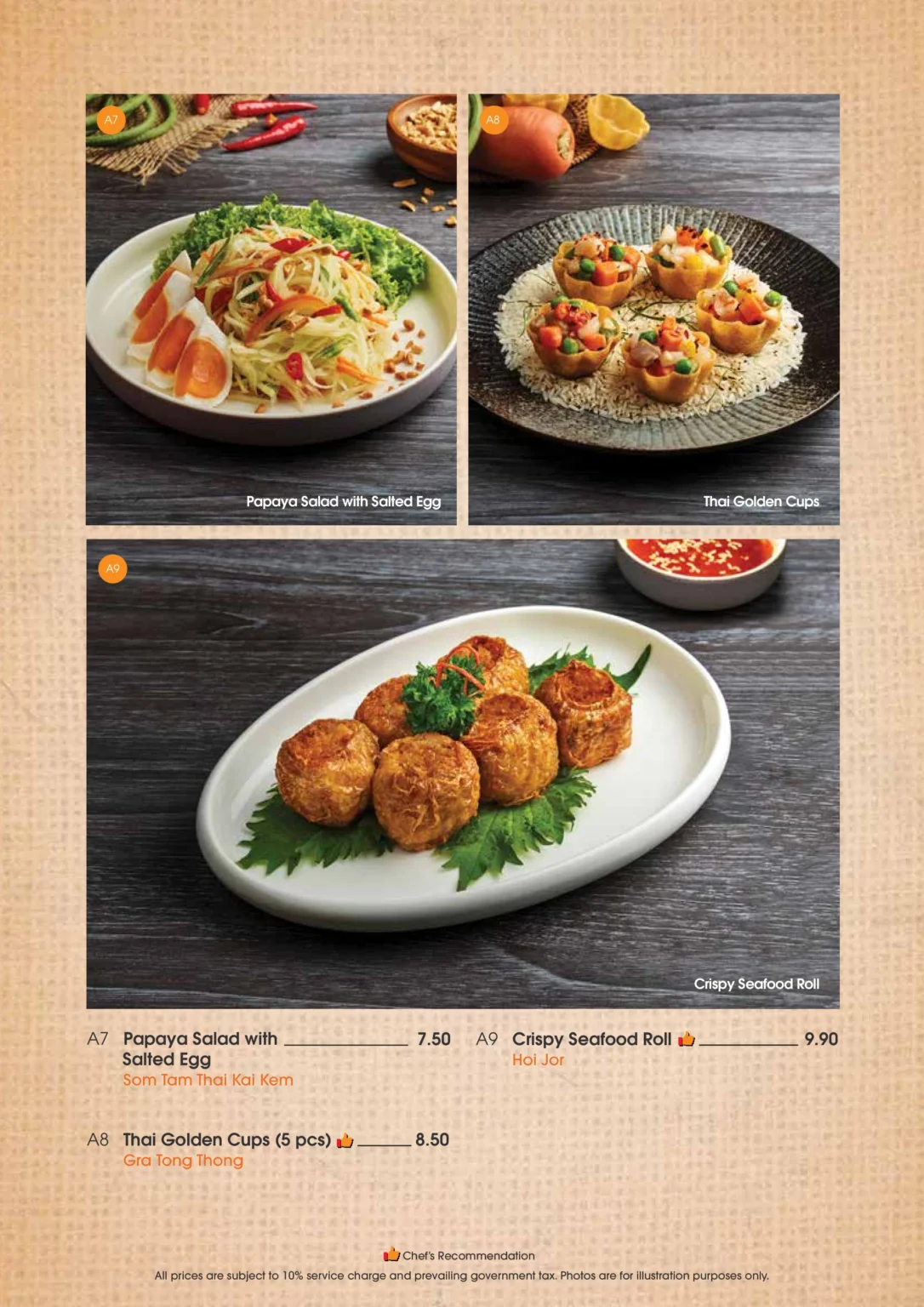 SAVEUR THAI APPETIZERS MENU WITH PRICES