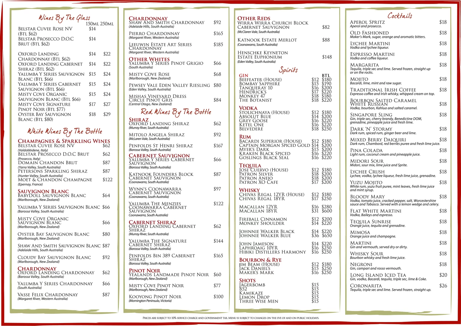 DALLAS WHOLE MENU WITH PRICES 2024 UPDATED