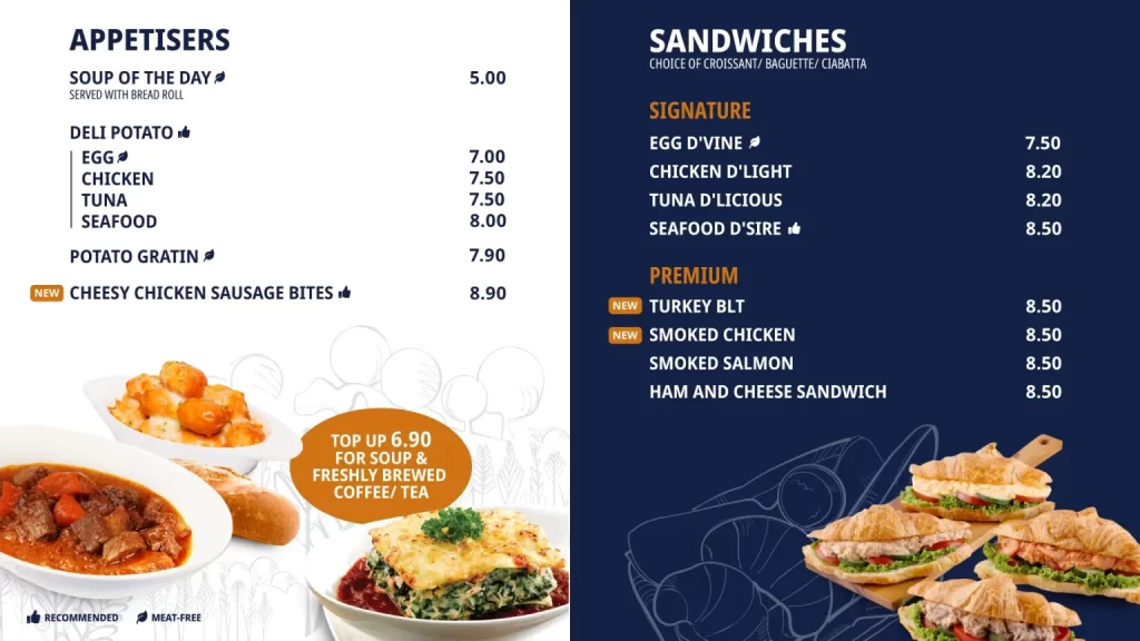 Delifrance Singapore – Sandwiches Menu 2024