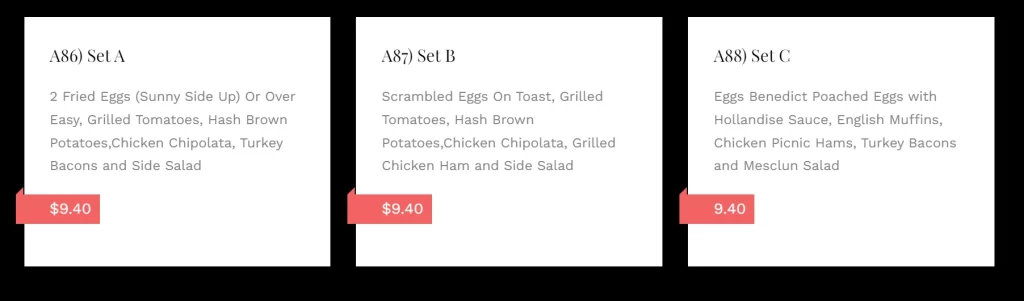 FUSION SPOON BREAKFAST SET MENU WITH PRICES 2024