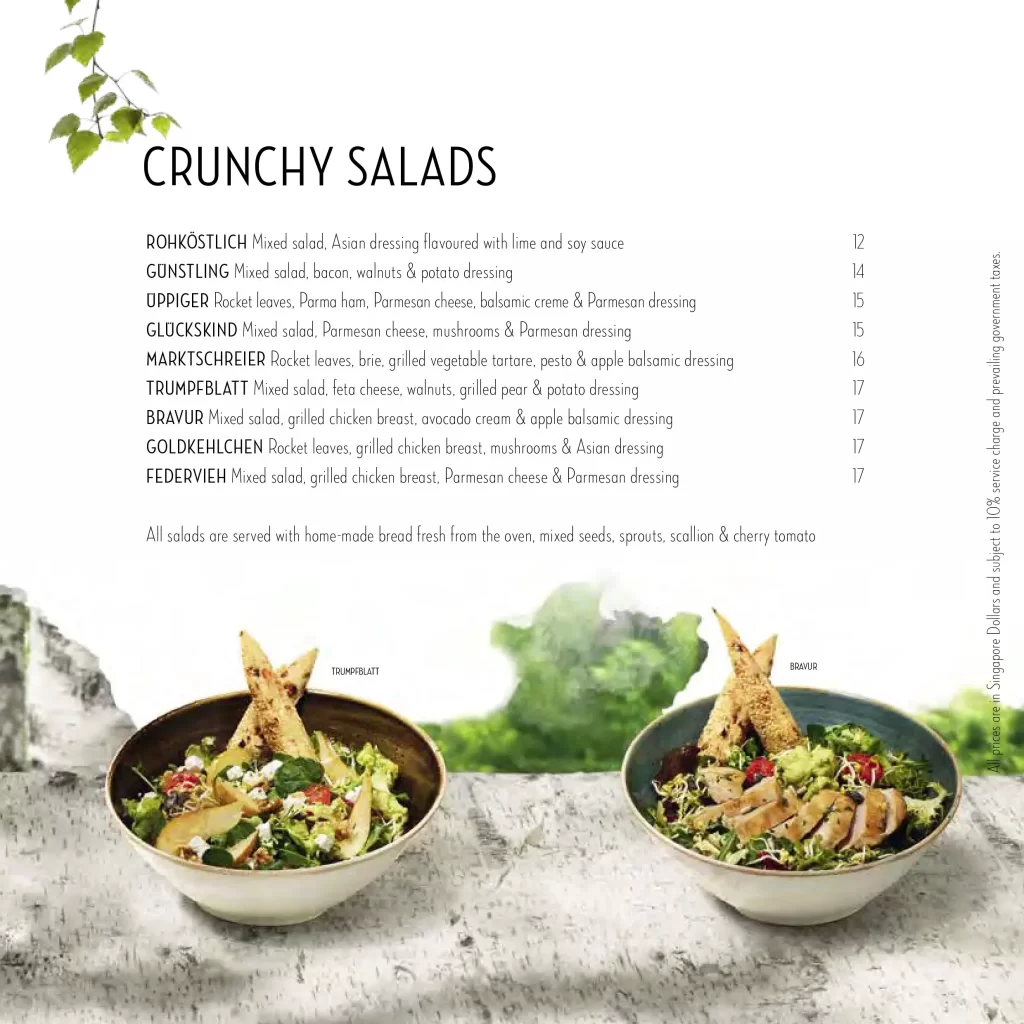Hans im Glück Crunchy Salads Menu 2024