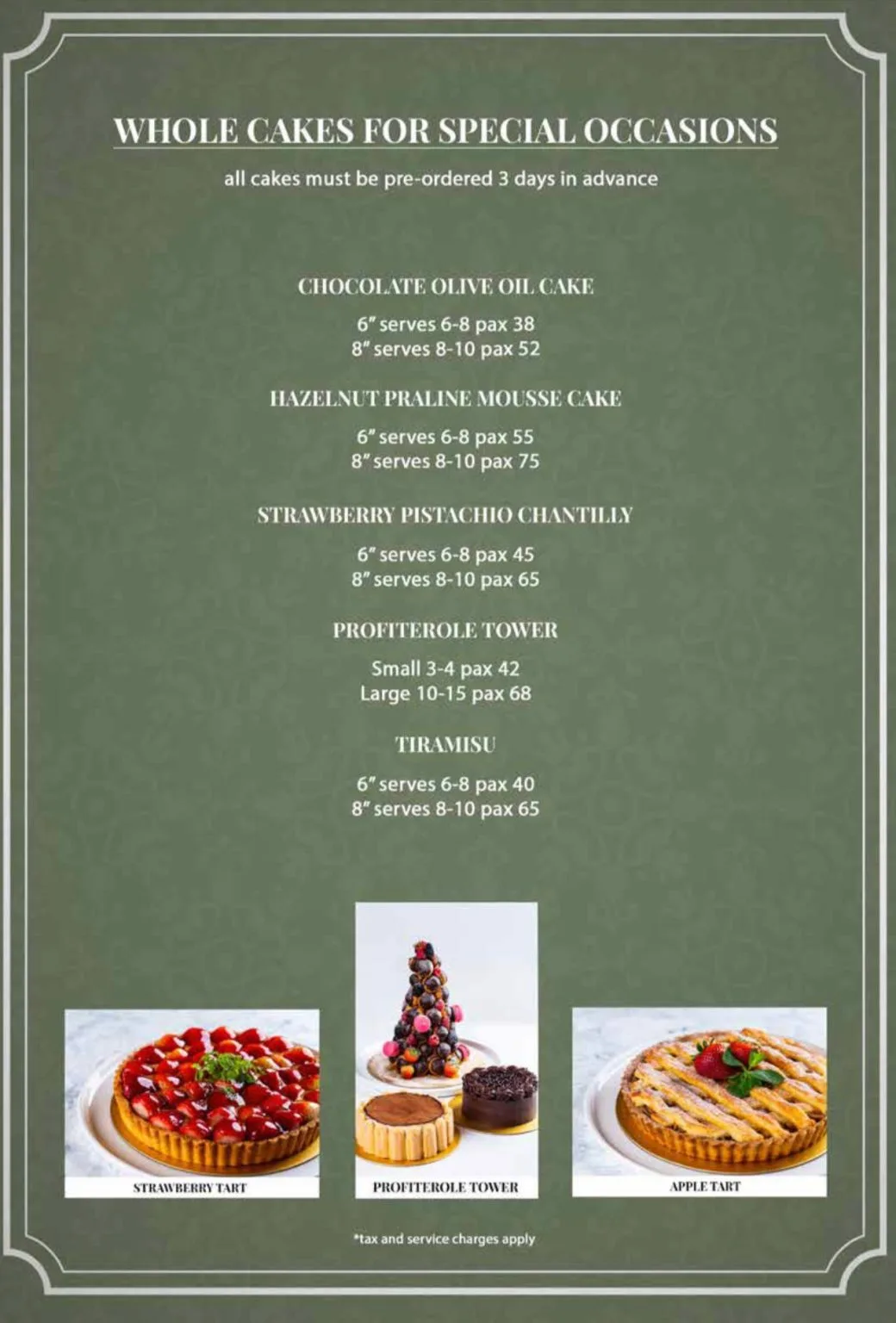 KUCINA ITALIAN WHOLE CAKES MENU FOR SPECIAL OCCASIONS 2024