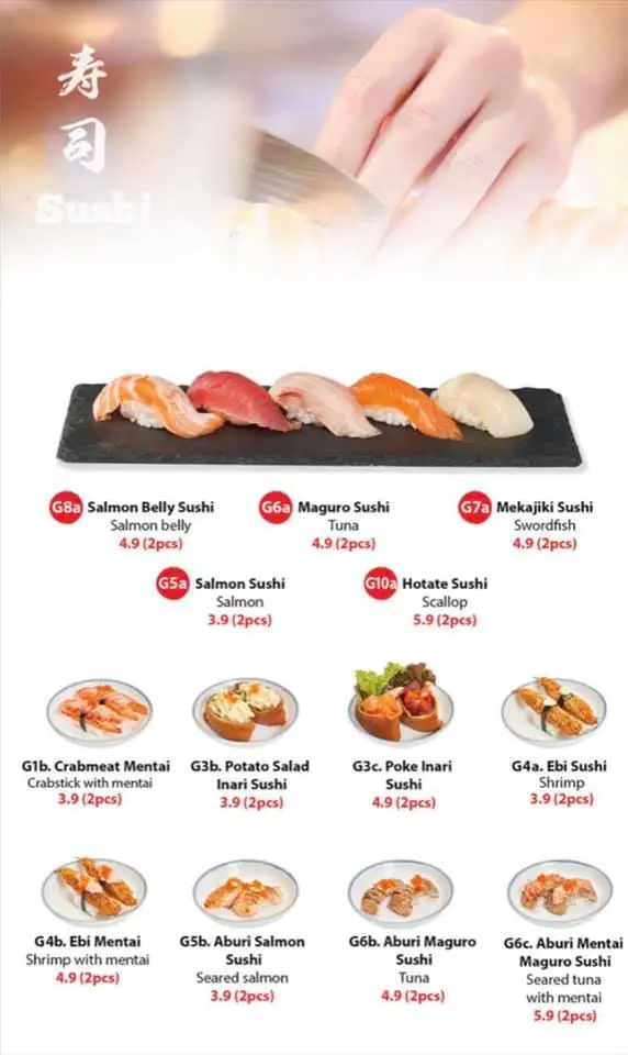 Kazoku Japanese Cuisine Sushi Menu 2024