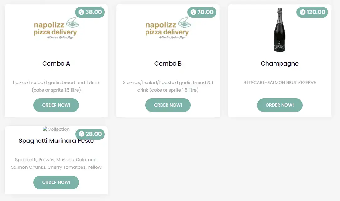 Napolizz Pizza Combo Menu 2024